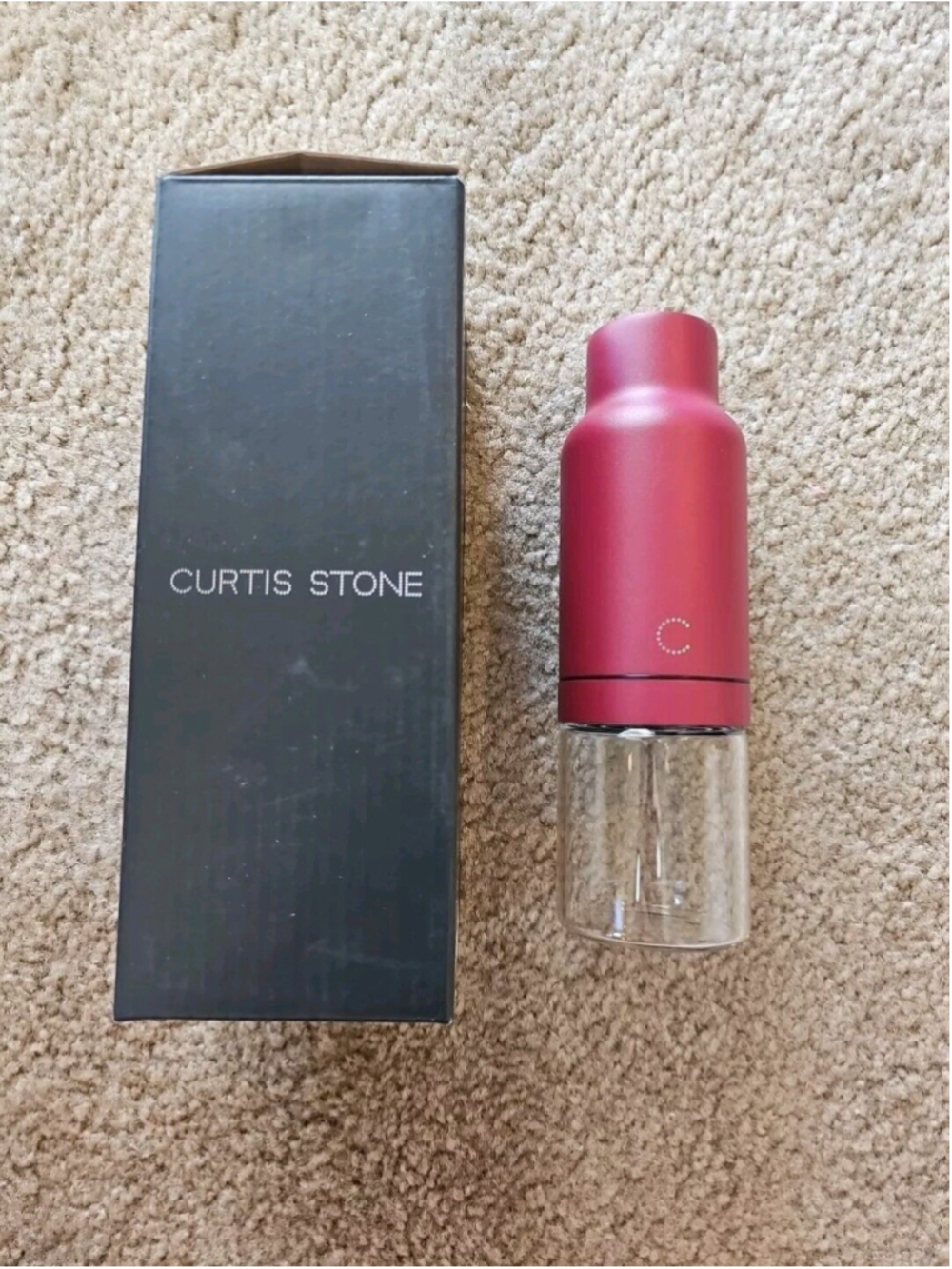 Curtis Stone Gravity Mill Salt Pepper Spice Grinder Red- NEW